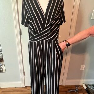 Tribal Black and White Striped Jumpsuit